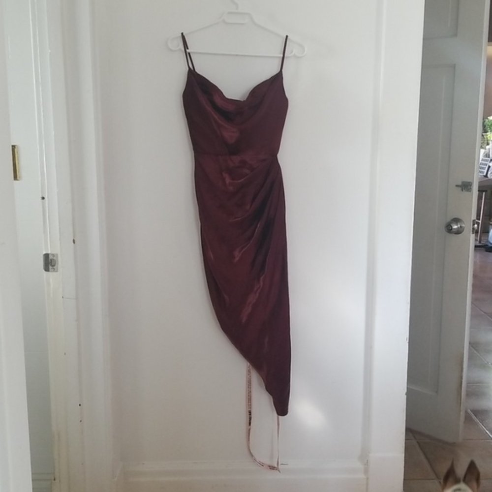 House of CB Reva Raisin Satin Balcony Corset Dress - Picture 4 of 16